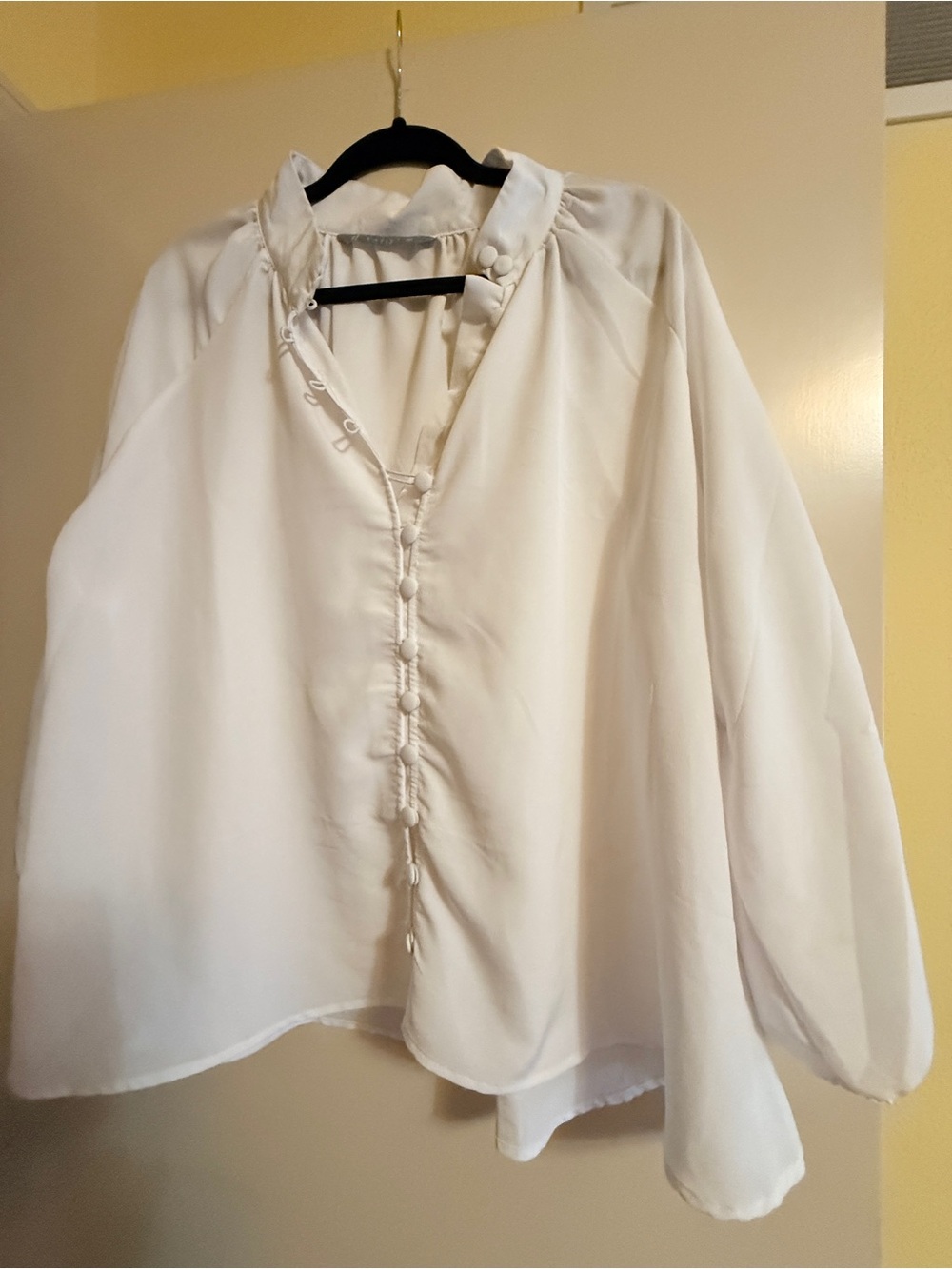 White Women's Button-Front Blouse - Lightweight Elegant Top